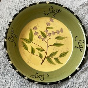 CERTIFIED INTERNATIONAL - CULINARY HERBS - Sage - 9 3/8" SALAD PASTA BOWL